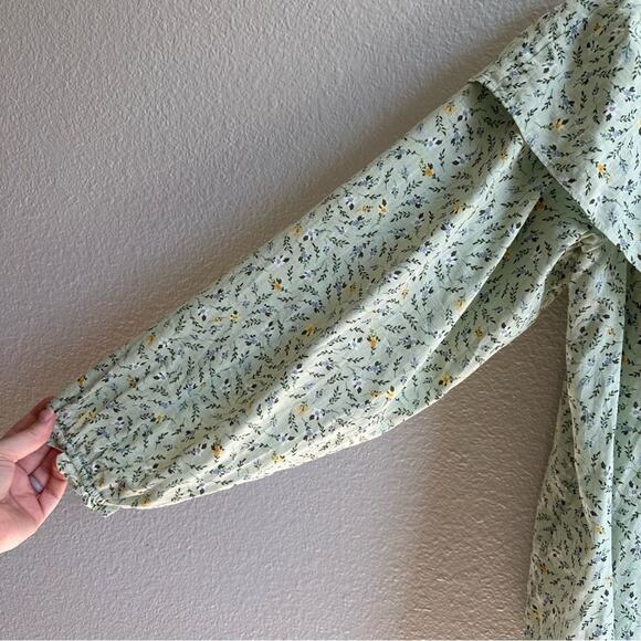 NWT A.n.a Green Floral Off Shoulder Long Sleeve Blouse Size 3X - Picture 4 of 8